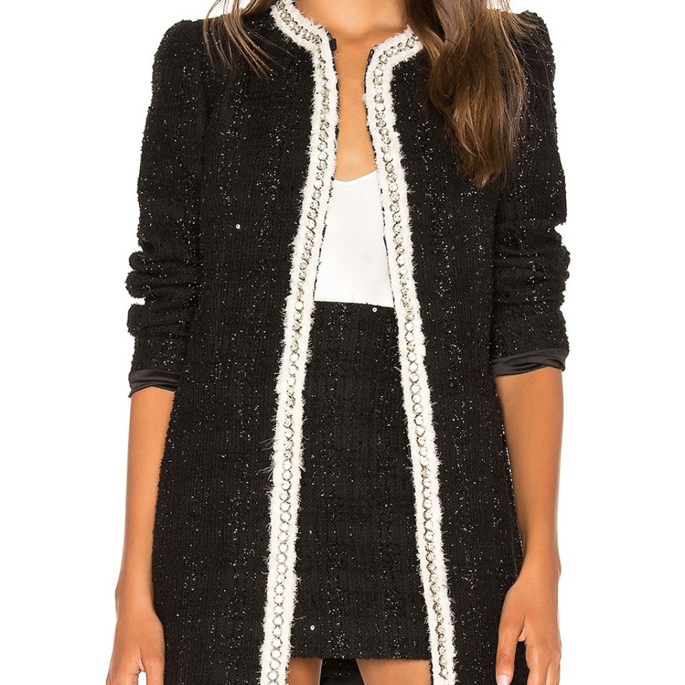 NWT Alice + Olivia Andreas Crystal Tweed Jacket